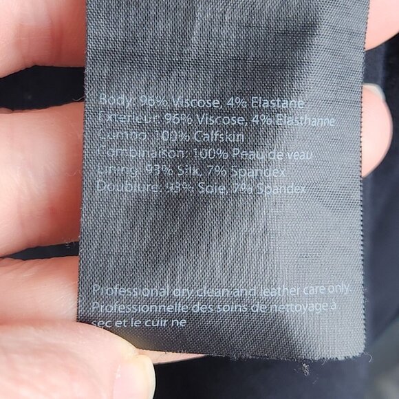 Alexander Wang Pants Womens 6 Black High Rise Pleated Silk Lined Leather Trim - Picture 16 of 16